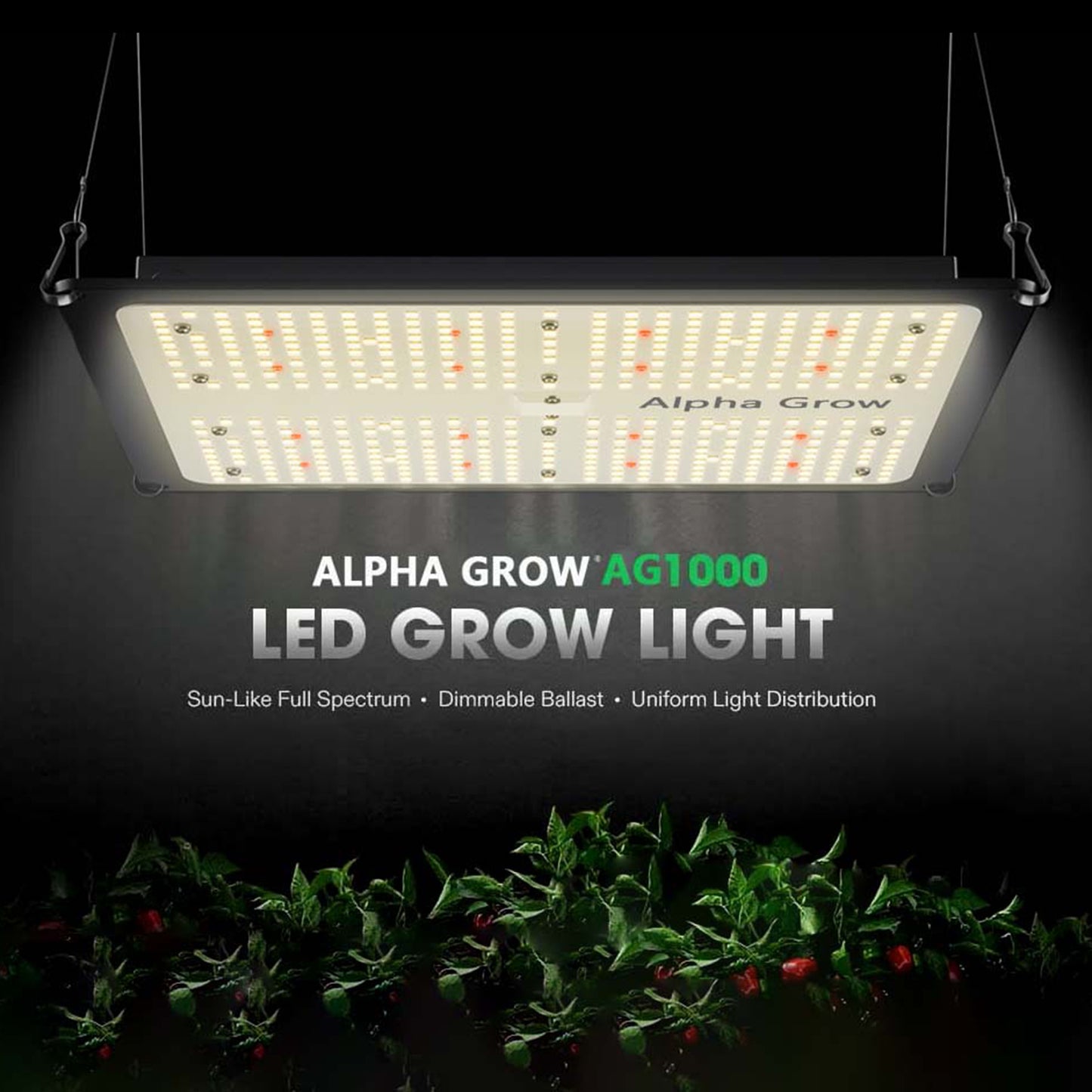 VS1000 Full Spectrum LED Grow Light Board 100W, High PPFD & Low Heat, 2 x 2 Ft. Coverage